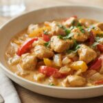 Poulet curry onctueux au Lait de Coco & Poivrons